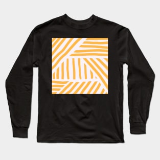 bright sunshine yellow abstract stripes Long Sleeve T-Shirt